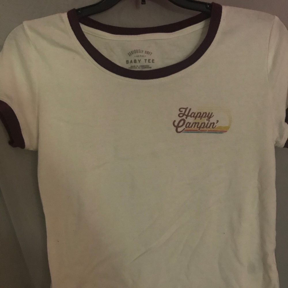 Vintage "Happy Camping" Baby Tee